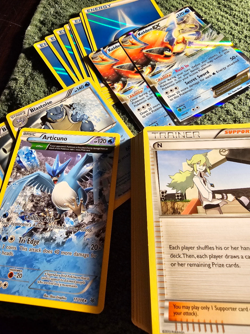 Keldeo, Blastoise & Articuno Battle Arena Theme Deck & Steam Siege Theme Deck Both Opened