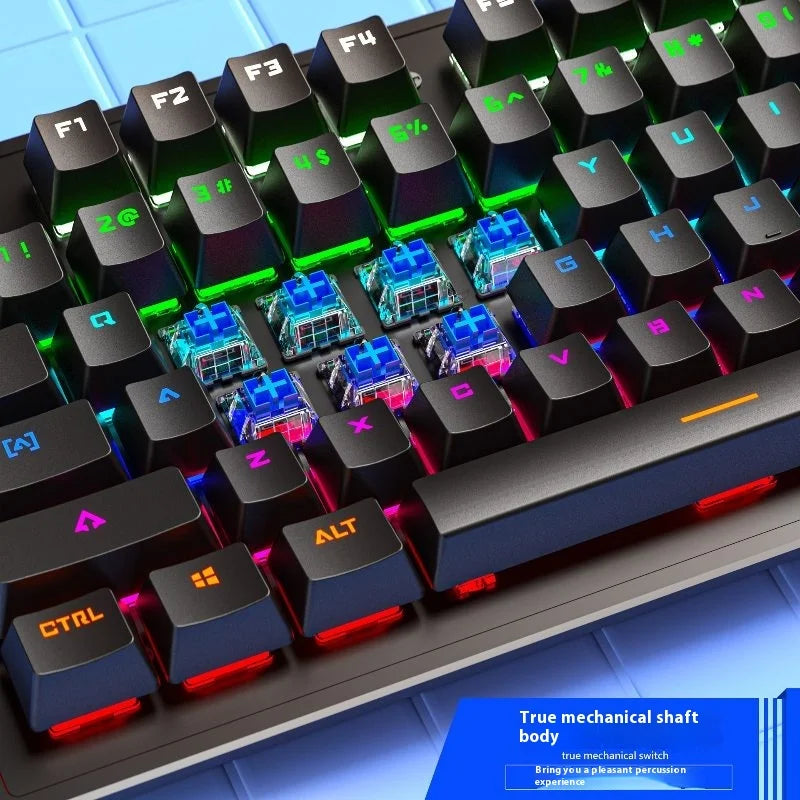 Cracked K880 Hot Swappable Mechanical Keyboard, Esports Game, Green Axis Office Computer Keyboard, Wired Mechanical Keyboard