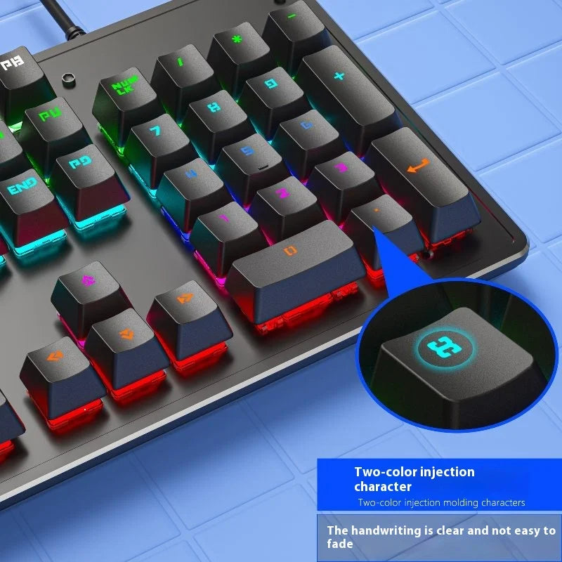 Cracked K880 Hot Swappable Mechanical Keyboard, Esports Game, Green Axis Office Computer Keyboard, Wired Mechanical Keyboard