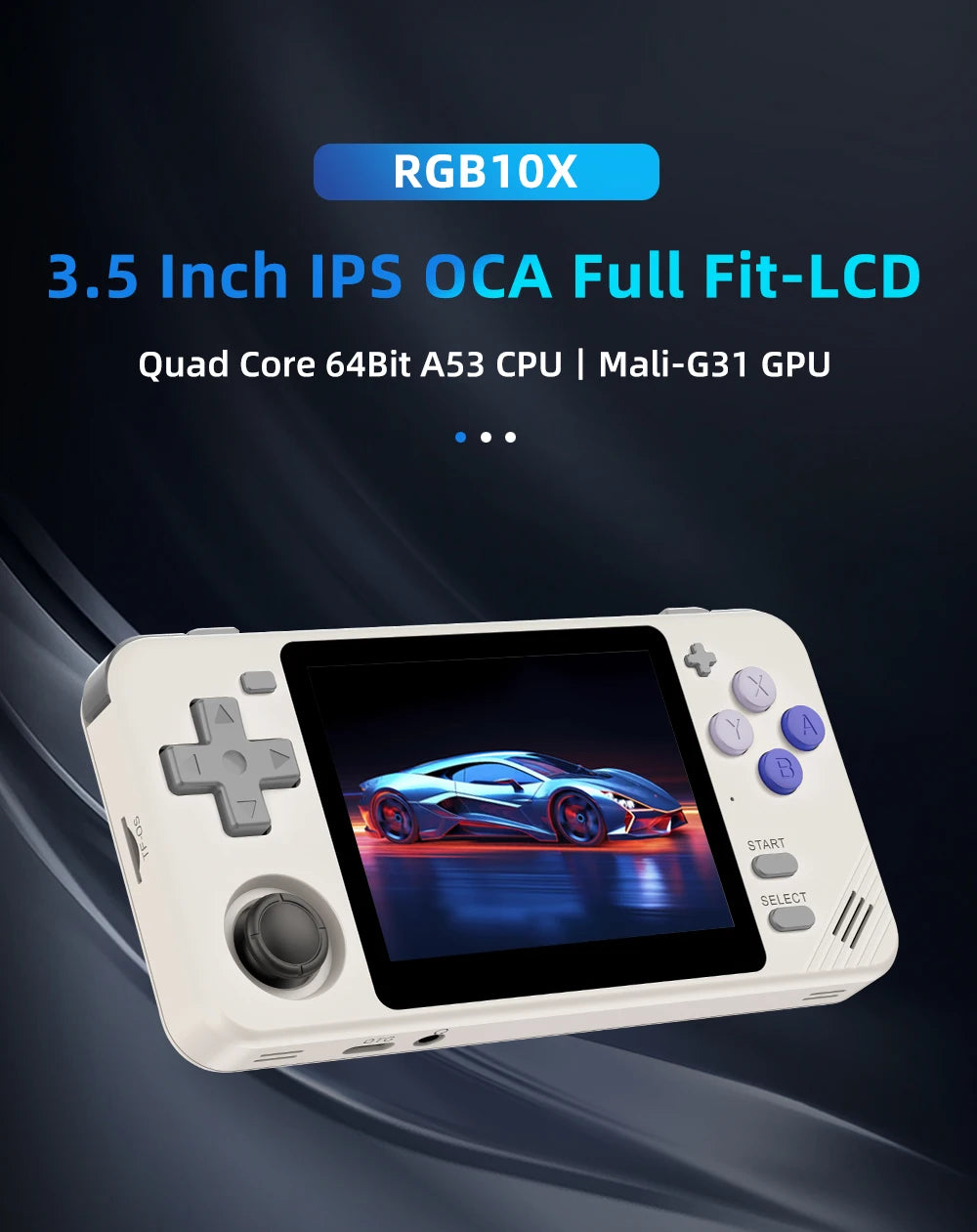 POWKIDDY RGB10X Handheld Game Console 3.5 Inch Screen ArkOS Linux Portable Retro Video Gaming Players RK3326 Children's Gifts