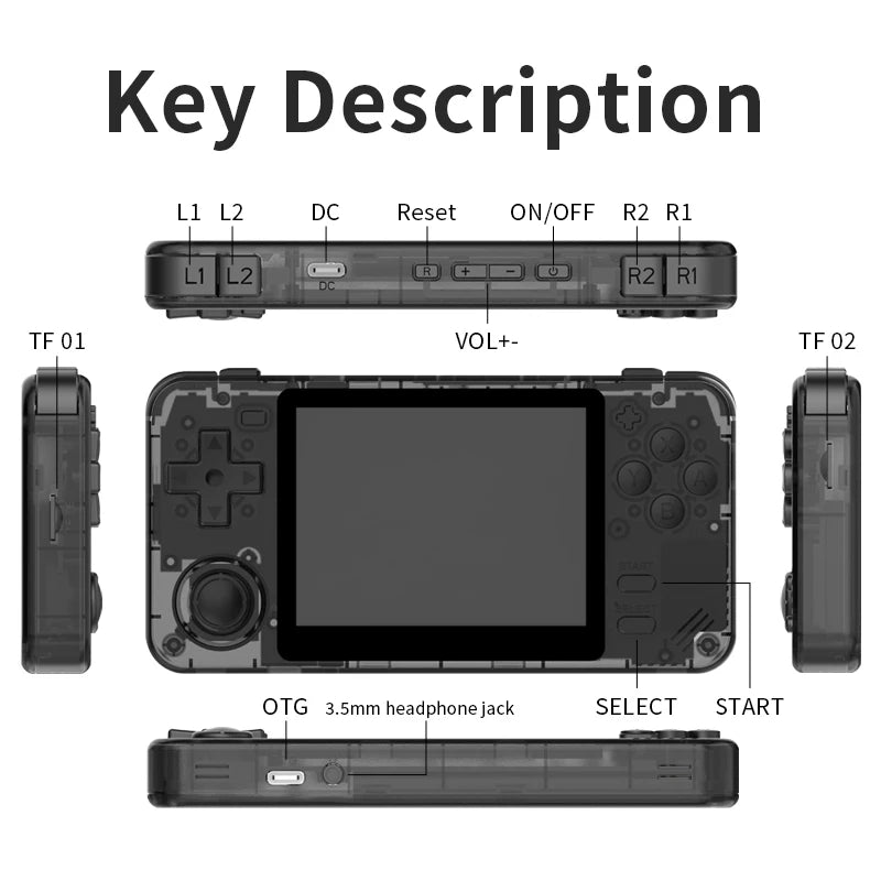 POWKIDDY RGB10X Handheld Game Console 3.5 Inch Screen ArkOS Linux Portable Retro Video Gaming Players RK3326 Children's Gifts