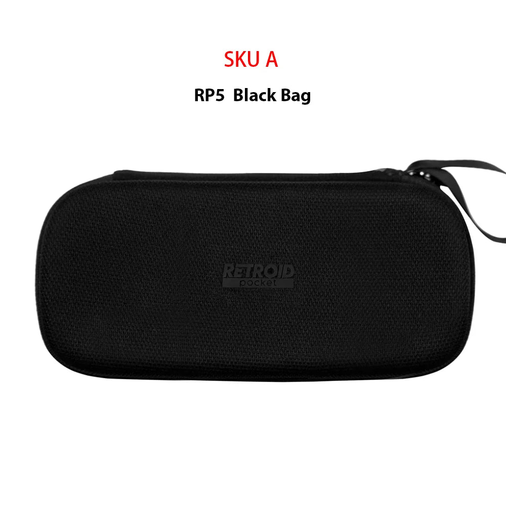 Black bag of Retroid Pocket 5 Handheld Game Console Portable Carry Case Screen Film Transparent Grip of RP5