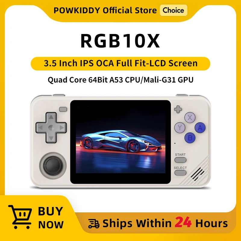 POWKIDDY RGB10X Handheld Game Console 3.5 Inch Screen ArkOS Linux Portable Retro Video Gaming Players RK3326 Children's Gifts