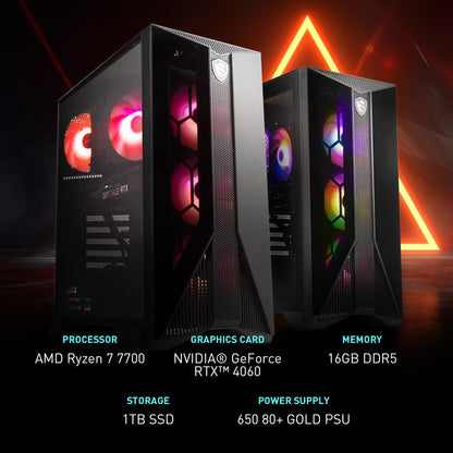 MSI Aegis Z2 Gaming Desktop 2024 Ryzen R7-7700 RTX 4060