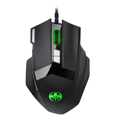 USB wired optical gaming mouse with 8 buttons illuminated breathing light firepower button