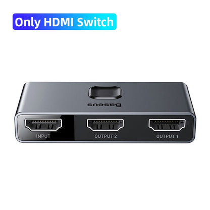 Baseus HDMI Switch 4K HDMI Switch Adapter HDMI Switch 2x1 for PS4/3 TV Box Switch HDMI Bi-Direction Switch Game TV HDMI Switcher
