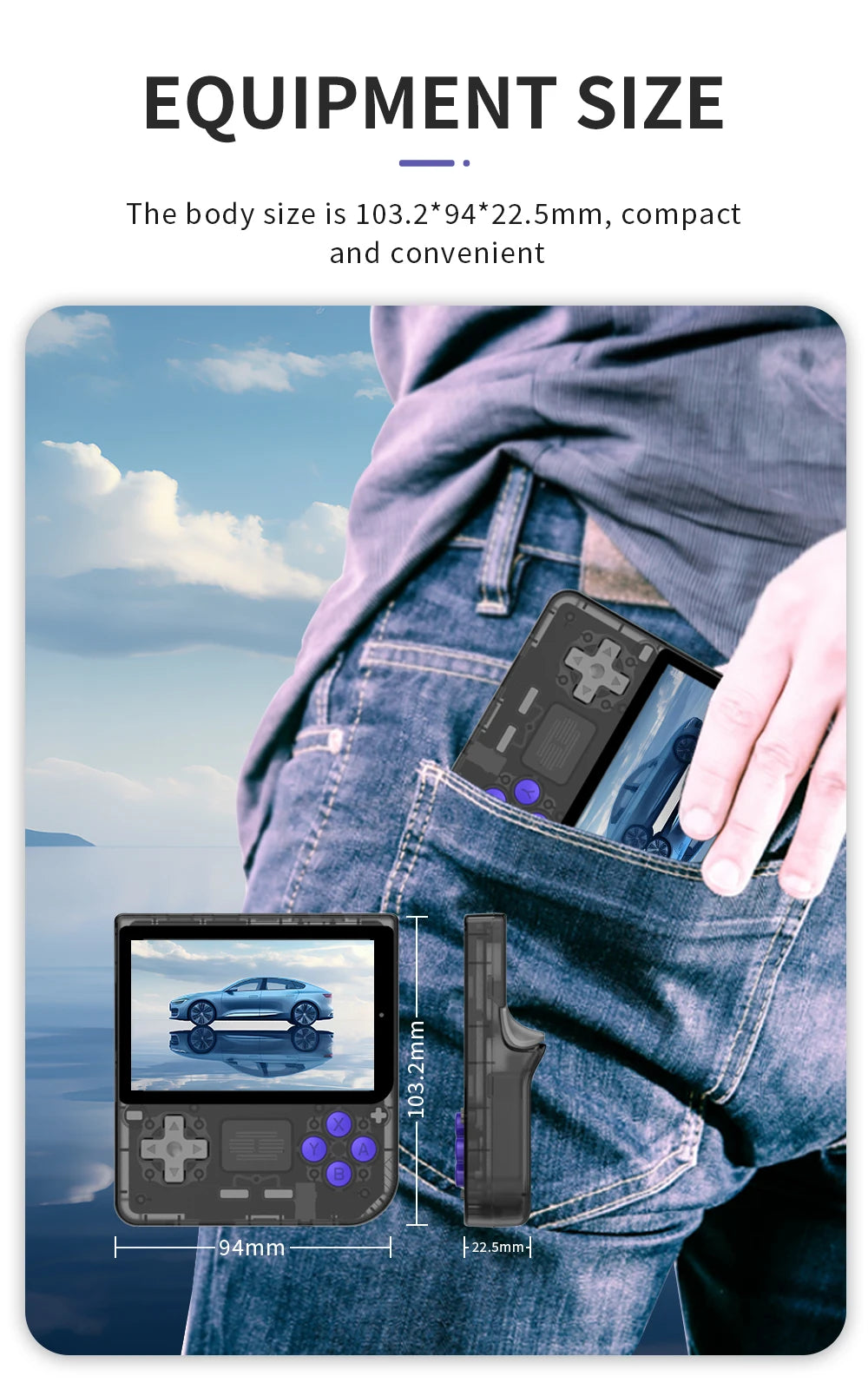 New POWKIDDY V10 Handheld Game Console 3.5 Inch 480*320 IPS OCA Full Screen Retro Opendinglinux Handhelds Cheap Children's Gifts