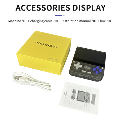 New POWKIDDY V10 Handheld Game Console 3.5 Inch 480*320 IPS OCA Full Screen Retro Opendinglinux Handhelds Cheap Children's Gifts