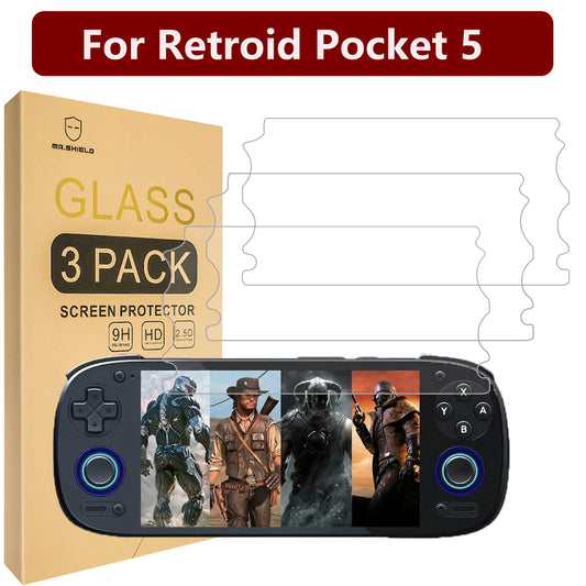 Mr.Shield Screen Protector compatible with Retroid Pocket 5 [Tempered Glass] [3-Pack] [Japan Glass with 9H Hardness]