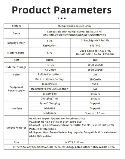 POWKIDDY RGB10X Handheld Game Console 3.5 Inch Screen ArkOS Linux Portable Retro Video Gaming Players RK3326 Children's Gifts