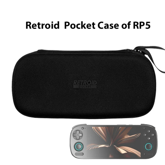 Black bag of Retroid Pocket 5 Handheld Game Console Portable Carry Case Screen Film Transparent Grip of RP5