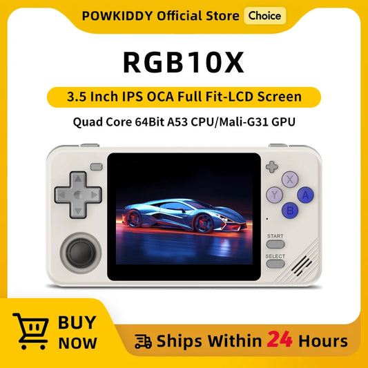 POWKIDDY RGB10X Handheld Game Console 3.5 Inch Screen ArkOS Linux Portable Retro Video Gaming Players RK3326 Children's Gifts