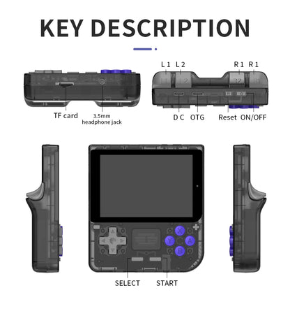New POWKIDDY V10 Handheld Game Console 3.5 Inch 480*320 IPS OCA Full Screen Retro Opendinglinux Handhelds Cheap Children's Gifts