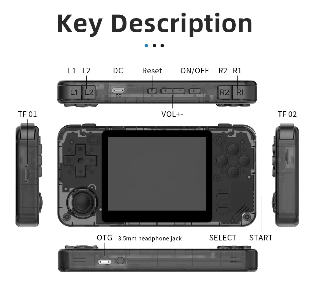 POWKIDDY RGB10X Handheld Game Console 3.5 Inch Screen ArkOS Linux Portable Retro Video Gaming Players RK3326 Children's Gifts